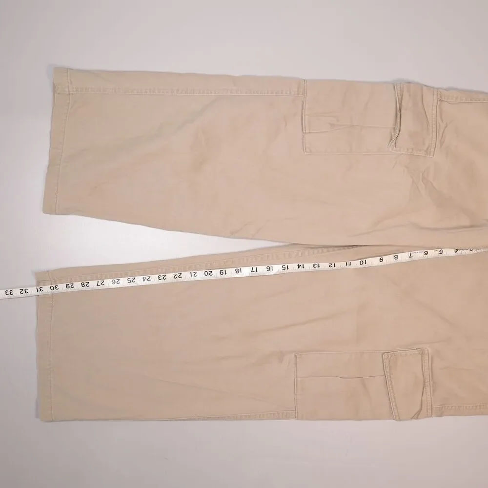 Vintage Levis Silvertab Cargo Pants Beige Khaki Baggy Y2K Mens 34x32